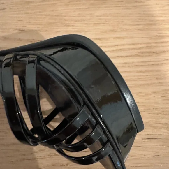 Saint Laurent Black Patent Strappy Platform Heels - Picture 13 of 16